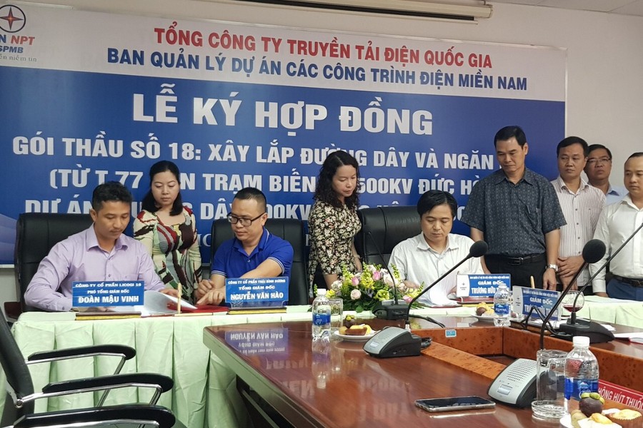Hợp đồng xây lắp gói thầu thuộc Đường dây 500KV Sông Hậu – Đức Hòa